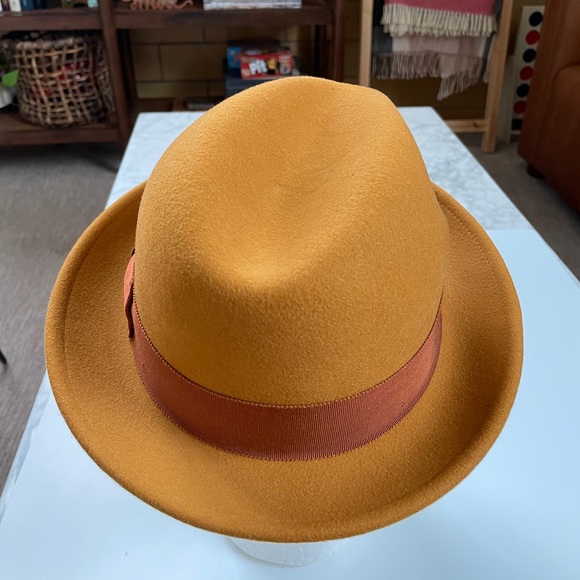 Bailey of Hollywood Wool Tino LiteFelt Fedora Hat Camel Brown Size Small - Picture 2 of 7